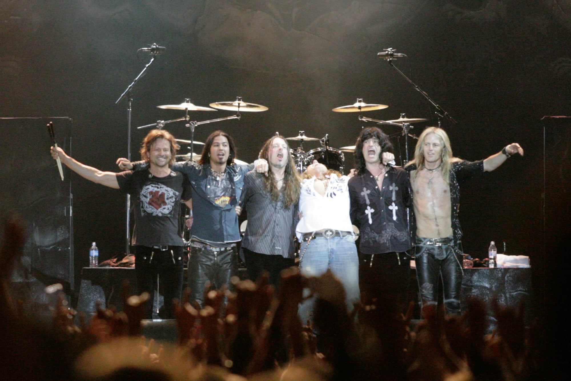 Poison full band performing on stage during Rock2Wgtn at Westpac Stadium, Wellington, New Zealand